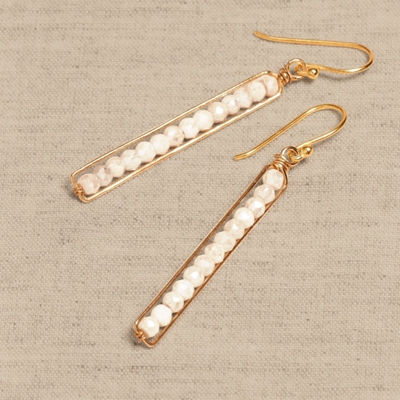 Banana Republic Jewelry - BANANA REPUBLIC Delicate Peapod Drop Earrings | AUREUS + ARGENT, Moonstone